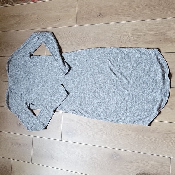 Aritzia Wilfred Free Lisiere Bodycon V-Neck Heathered Midi Dress M - Picture 5 of 9